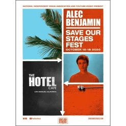 NIVA Alec Benjamin Live At Hotel Cafe - Hand Screen-Printed Poster