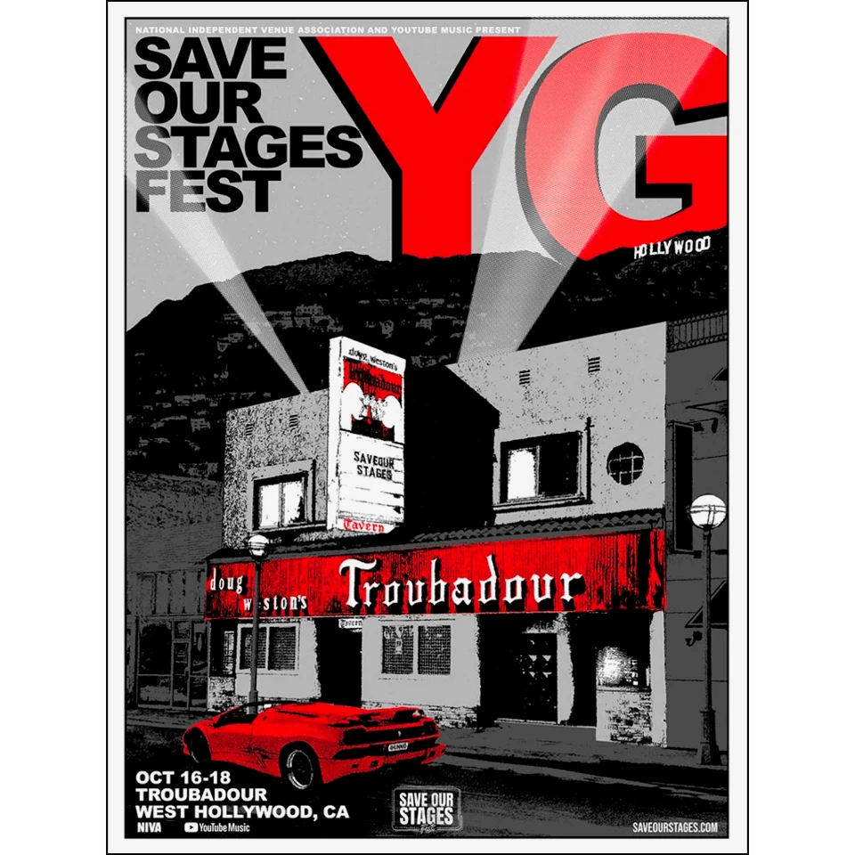 NIVA YG Live At Troubadour - Hand Screen-Printed Poster New Merch 1 NIVA YG Live At Troubadour - Hand Screen-Printed Poster New Merch