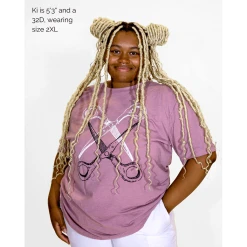 Autostraddle New Merch Basic Scissoring Pink Tee