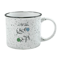 A Great Big Pile Of Leaves New Merch Blue & Green Flower Coffee Mug