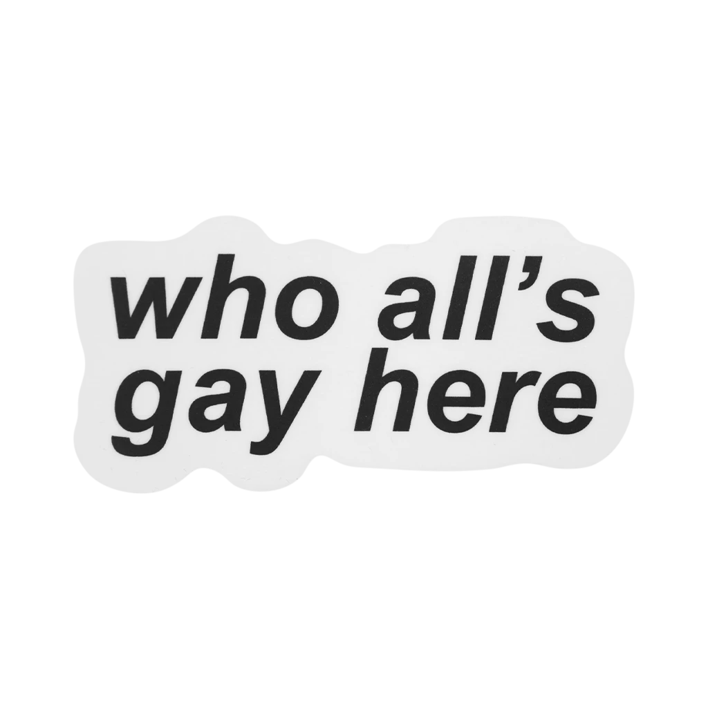 Autostraddle New Merch Who All’s Gay Here Sticker 3 Autostraddle New Merch Who All’s Gay Here Sticker