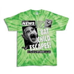 Weekly World News Bat Child Escapes Tie Dye T-Shirt New Merch