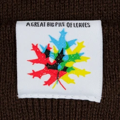 A Great Big Pile Of Leaves Leaf Logo Brown Beanie