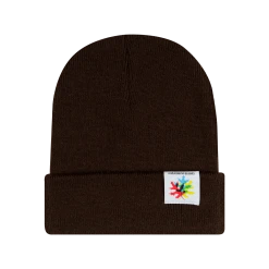 A Great Big Pile Of Leaves Leaf Logo Brown Beanie