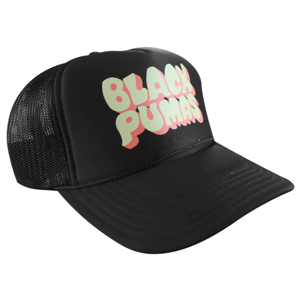 Black Pumas Psychedelic Foam Trucker Hat New Merch 3 Black Pumas Psychedelic Foam Trucker Hat New Merch