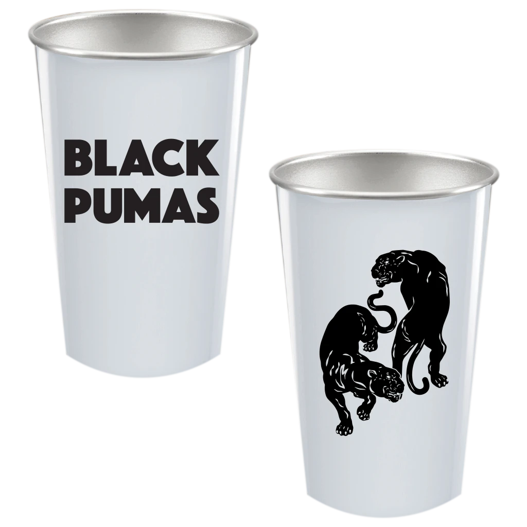 Black Pumas Double Puma Stainless Steel Pint Cups 5 Black Pumas Double Puma Stainless Steel Pint Cups