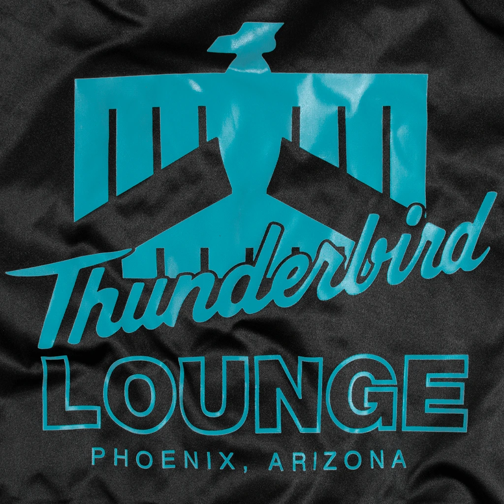Thunderbird Lounge TL Logo Black Satin Jacket 2 Thunderbird Lounge TL Logo Black Satin Jacket
