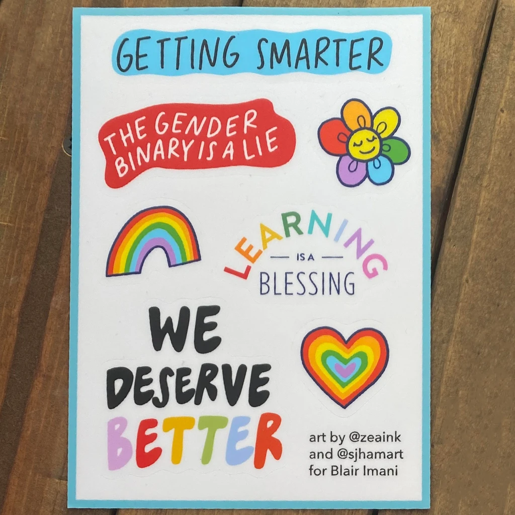 New Merch Blair Imani Sticker Sheet Set 2 New Merch Blair Imani Sticker Sheet Set