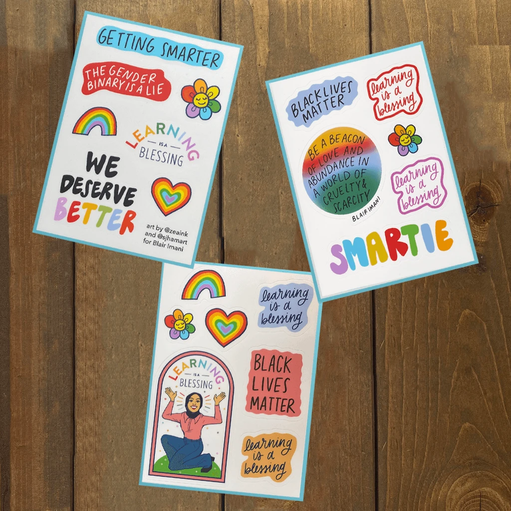 New Merch Blair Imani Sticker Sheet Set 1 New Merch Blair Imani Sticker Sheet Set