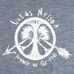 Lukas Nelson & Promise Of The Real Leave Em Behind Women's Heather Grey Long Sleeve T-Shirt New Merch