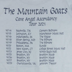 The Mountain Goats Cave Angel Ascendancy Tour Adult Unisex Blue T-Shirt
