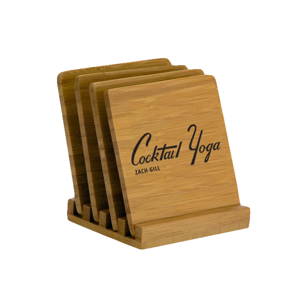 Zach Gill New Merch Cocktail Yoga Bamboo Coaster Set 1 Zach Gill New Merch Cocktail Yoga Bamboo Coaster Set