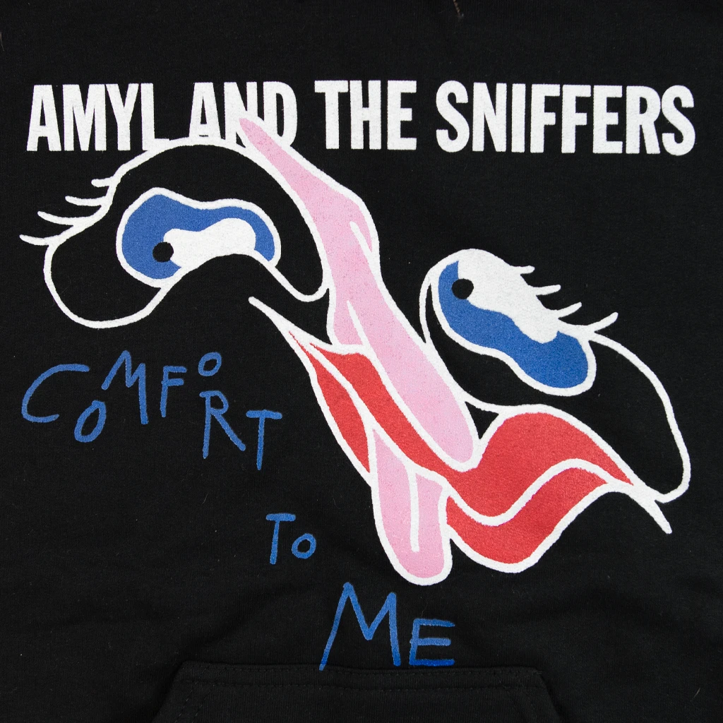 Amyl And The Sniffers Slidey Face Black Pullover Hoodie New Merch 2 Amyl And The Sniffers Slidey Face Black Pullover Hoodie New Merch