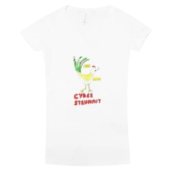 Northwest String Summit Cyber Strummit Pretty Chicken Women's White V-Neck New Merch