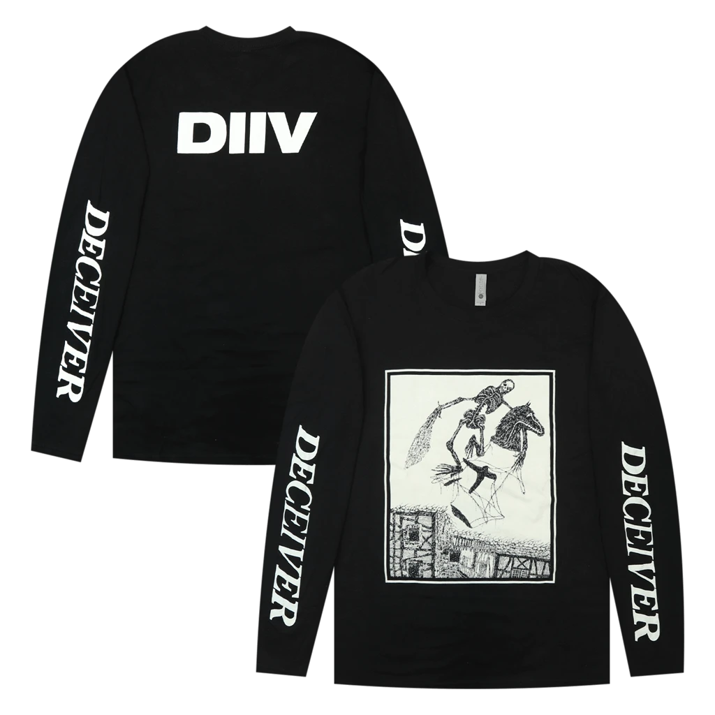 DIIV New Merch Deceiver Horsehead Long Sleeve Black T-Shirt 1 DIIV New Merch Deceiver Horsehead Long Sleeve Black T-Shirt