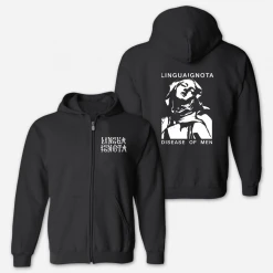 Lingua Ignota Disease Of Men Black Zip Up Hoodie New Merch