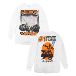 Death Grips New Merch Demolition White Long Sleeve T-Shirt