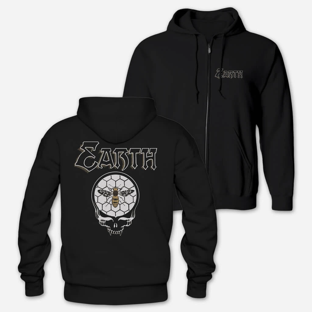 Earth Honey Skull Black Zip Hoodie 1 Earth Honey Skull Black Zip Hoodie