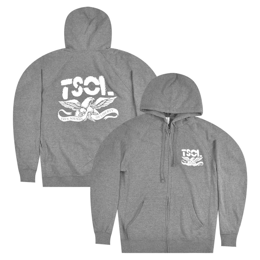 T.S.O.L. Logo Grey Zip Hoodie New Merch 1 T.S.O.L. Logo Grey Zip Hoodie New Merch