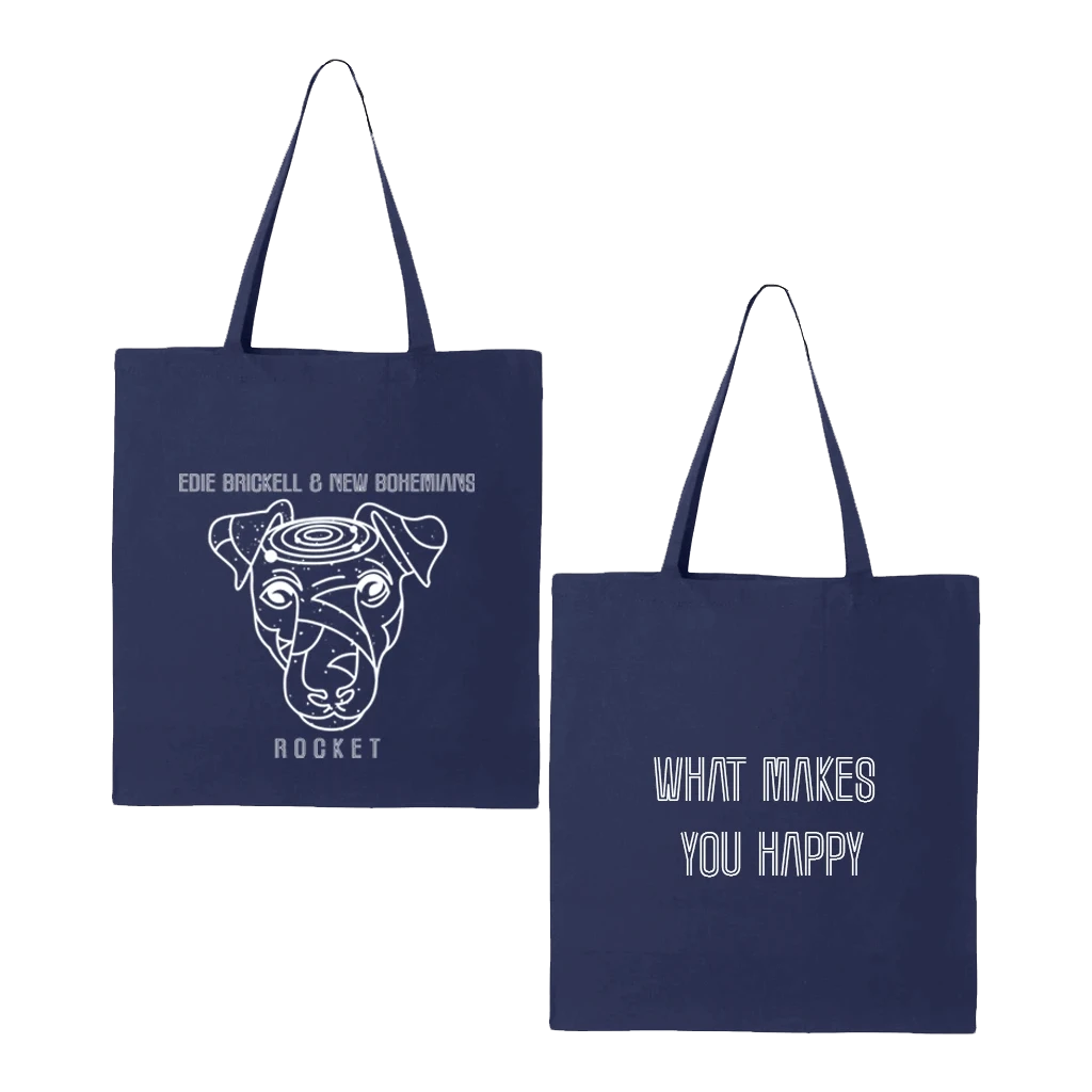 Edie Brickell & New Bohemians What Makes You Happy Navy Tote 1 Edie Brickell & New Bohemians What Makes You Happy Navy Tote