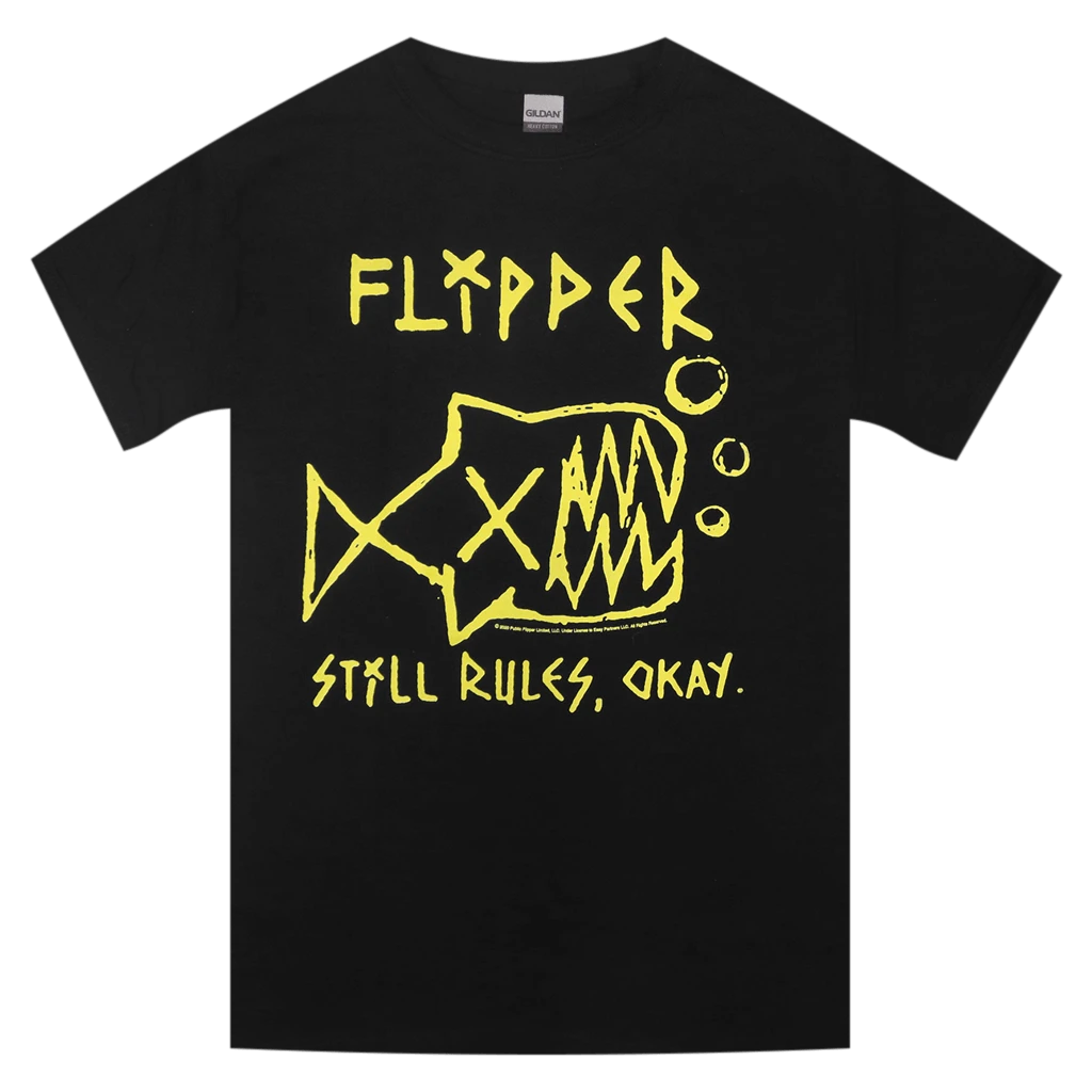 Flipper New Merch Still Rules Black T-Shirt 1 Flipper New Merch Still Rules Black T-Shirt
