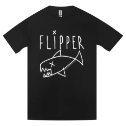 Flipper New Merch Classic Long Fish Logo Black T-Shirt