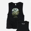 TAUK Heads Womens Black Flowy Scoop Muscle Tee