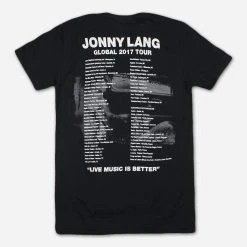 Jonny Lang Signs 2017 Tour Black T-Shirt New Merch