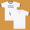 Lukas Nelson & Promise Of The Real Turn Off The News - Back Logo White/Navy Ringer T-Shirt New Merch