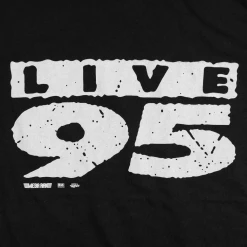 Mega Ran Live 95 Text Vintage Black T-Shirt