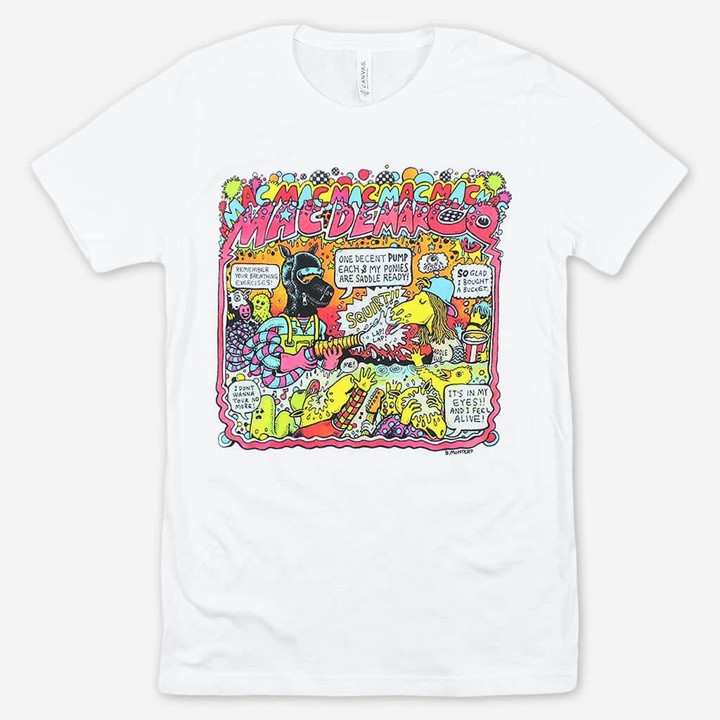 Mac DeMarco Montero Ponies White T-Shirt New Merch 1 Mac DeMarco Montero Ponies White T-Shirt New Merch