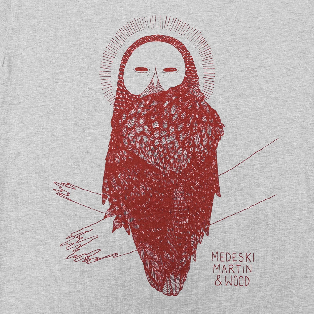 Medeski Martin & Wood Owl Heather Grey T-Shirt 2 Medeski Martin & Wood Owl Heather Grey T-Shirt