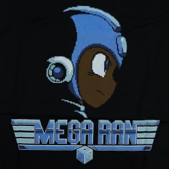 Mega Ran 8-Bit Profile Black T-Shirt (Old Version) New Merch