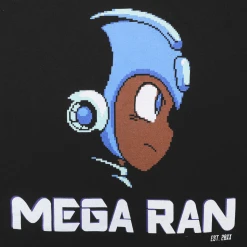 Mega Ran 8-Bit Profile Black T-Shirt