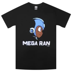Mega Ran 8-Bit Profile Black T-Shirt