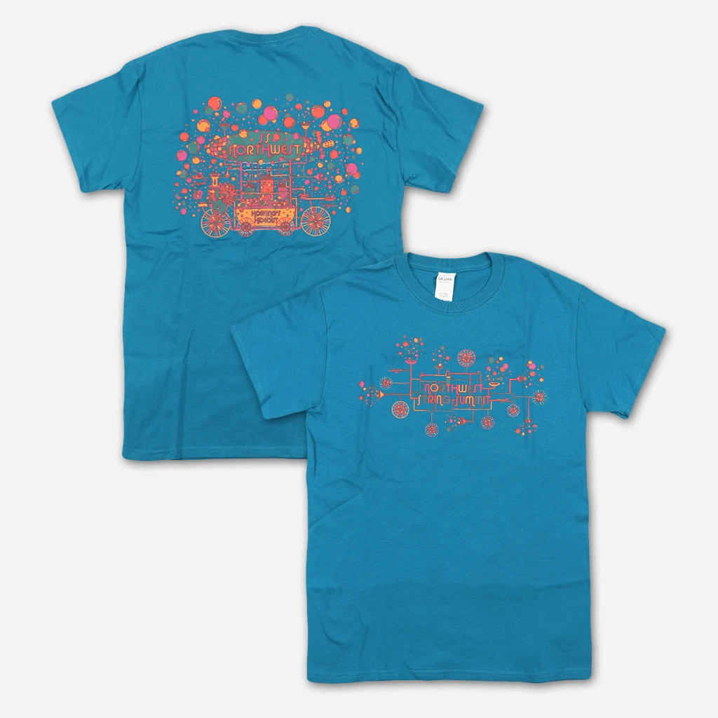 Northwest String Summit New Merch Bubble Machine Aqua T-Shirt 1 Northwest String Summit New Merch Bubble Machine Aqua T-Shirt