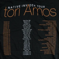 Tori Amos New Merch Native Invader 2017 Tour Black T-Shirt