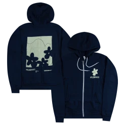 Wilderado New Merch Flower Navy Zip Hoodie