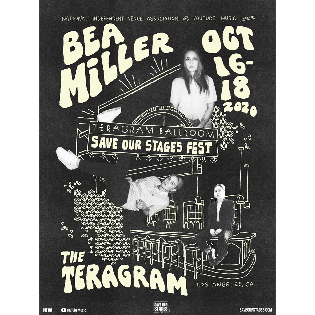 NIVA New Merch Bea Miller Live At Teragram Ballroom - Hand Screen-Printed Poster 1 NIVA New Merch Bea Miller Live At Teragram Ballroom - Hand Screen-Printed Poster