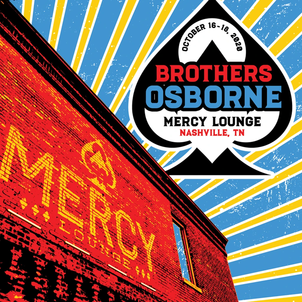 NIVA Brothers Osborne Live At Mercy Lounge - Hand Screen-Printed Poster New Merch 2 NIVA Brothers Osborne Live At Mercy Lounge - Hand Screen-Printed Poster New Merch