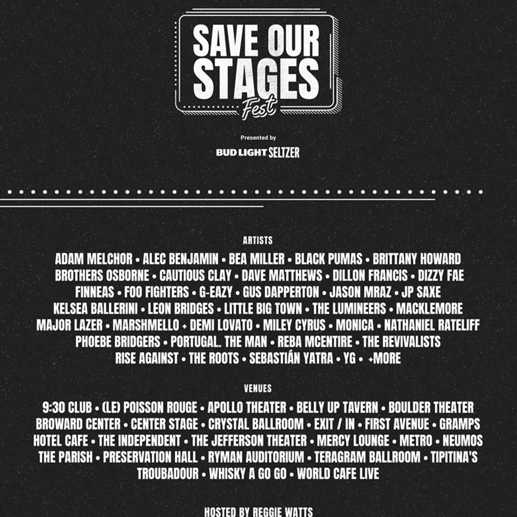 NIVA New Merch Save Our Stages Fest - Double Sided Hand Screen-Printed Poster 4 NIVA New Merch Save Our Stages Fest - Double Sided Hand Screen-Printed Poster