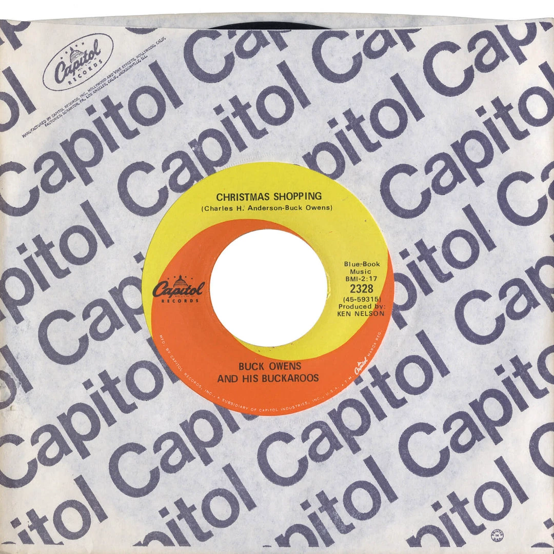 Buck Owens And His Buckaroos Christmas Shopping (Vintage Vinyl 45 - 1st Pressing) New Merch 1 Buck Owens And His Buckaroos Christmas Shopping (Vintage Vinyl 45 - 1st Pressing) New Merch