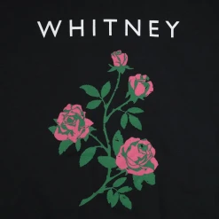 Whitney Pink Rose Black Sweatshirt
