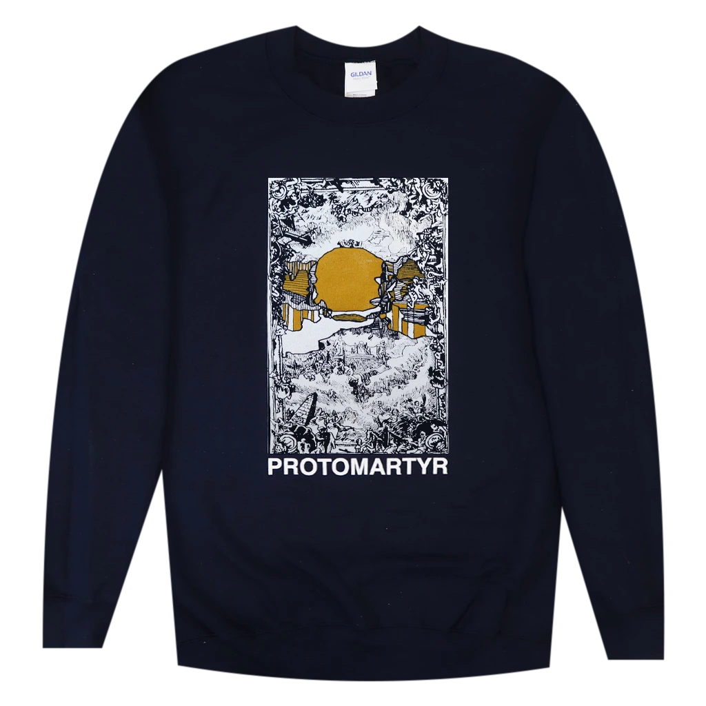 Protomartyr Judgement Navy Sweatshirt 1 Protomartyr Judgement Navy Sweatshirt