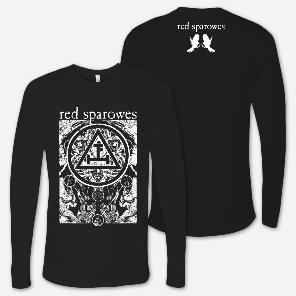 Red Sparowes Circles Black Long Sleeve T-Shirt New Merch 1 Red Sparowes Circles Black Long Sleeve T-Shirt New Merch