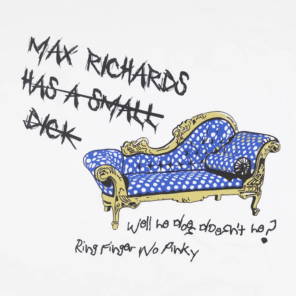 Ring Finger No Pinky Middle School Bathroom Graffiti White T-Shirt 2 Ring Finger No Pinky Middle School Bathroom Graffiti White T-Shirt