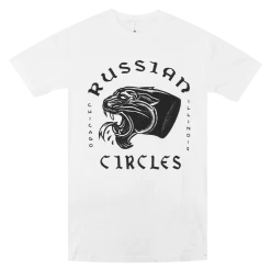 Russian Circles (Band) New Merch Chicago Panther White T-Shirt