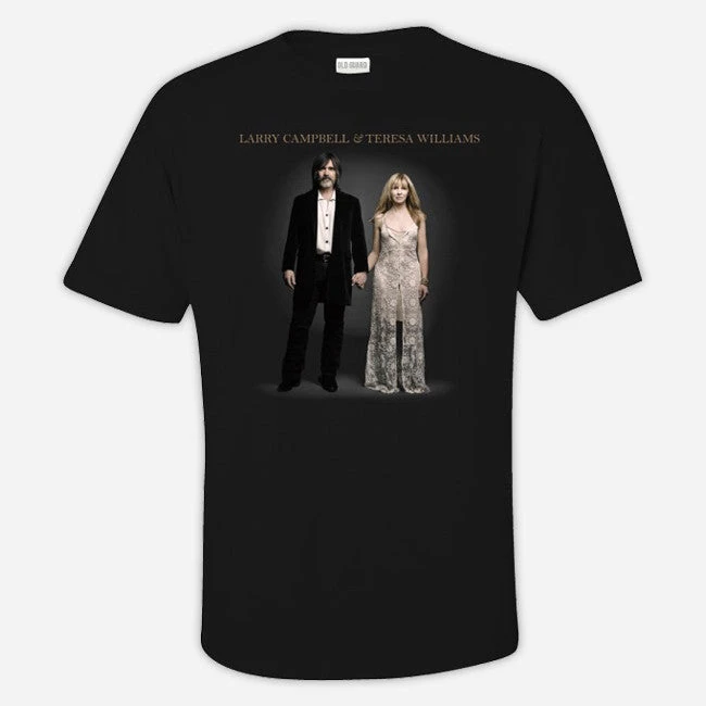 Larry Campbell & Teresa Williams New Merch Jackson Browne 2015 Tour Black T-Shirt 2 Larry Campbell & Teresa Williams New Merch Jackson Browne 2015 Tour Black T-Shirt