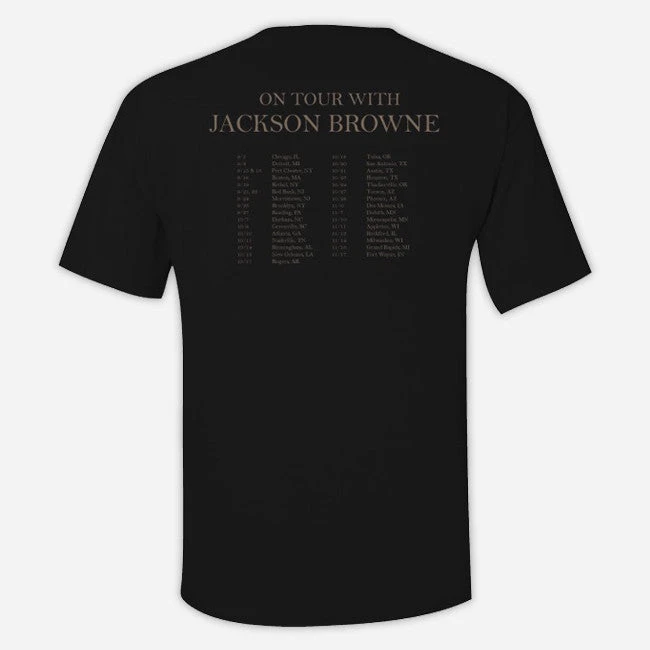 Larry Campbell & Teresa Williams New Merch Jackson Browne 2015 Tour Black T-Shirt 3 Larry Campbell & Teresa Williams New Merch Jackson Browne 2015 Tour Black T-Shirt