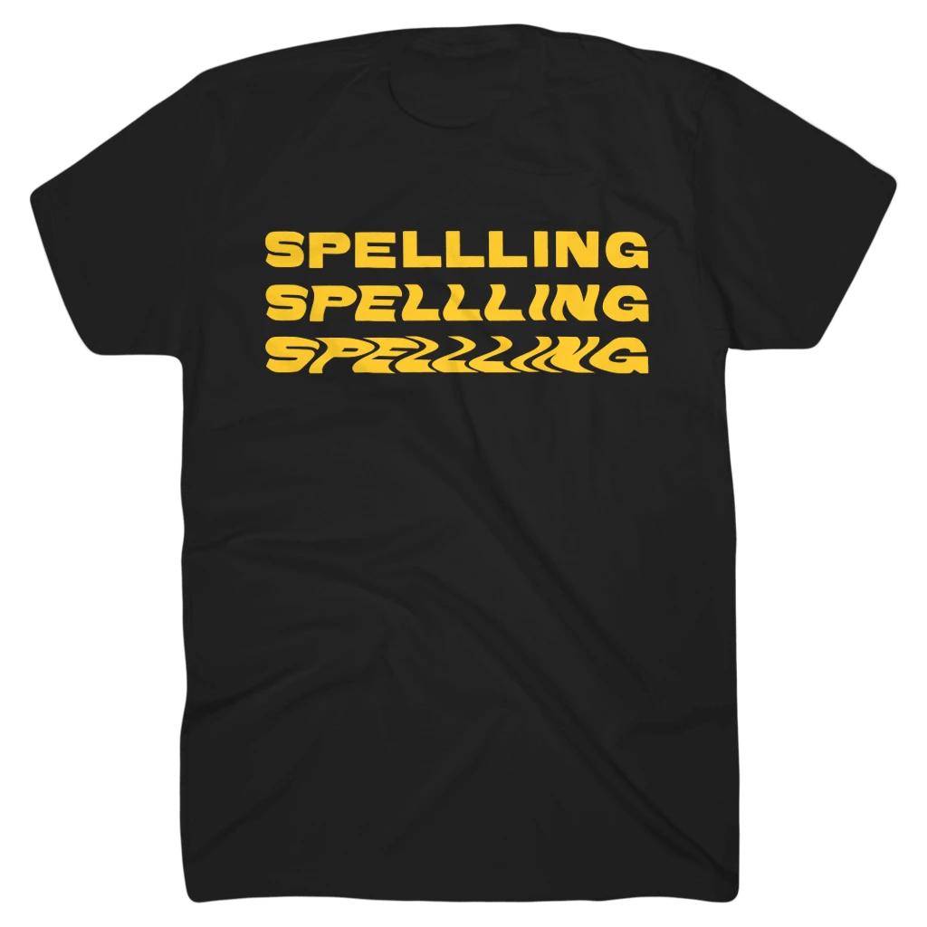 Yellow SPELLLING Black T-Shirt New Merch 1 Yellow SPELLLING Black T-Shirt New Merch